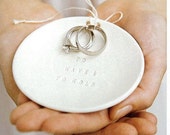 Anillo portador de tazón de fuente a han y a sostener, sostenedor del anillo de boda, joyas plato de ringbearer de nido de Paloma