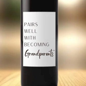 Baby Announcement Wine Lable | Pregnancy Announcement Wine Label Gift | Grandparent Gift | Mother&#39;s Day GIft