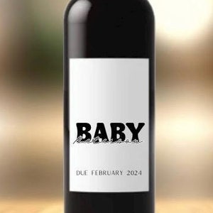 Baby Announcement Wine Lable - Personalized | Pregnancy Announcement Wine Label Gift | Grandparent Gift | Mother&#39;s Day Gift