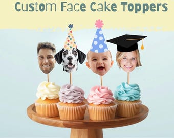 Custom Face Cupcake Toppers, Personalized Party Decor