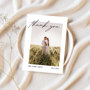 Cartões de agradecimento de casamento personalizados | Cartões de agradecimento de casamento com sua própria foto!