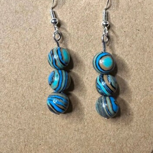 Blue Malachite / Gemstone / Stone / Rock / Gemstones Earrings / Earrings