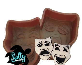 Drama Masks - Regular or Vent Clip Size - Freshie, Clay, Soap, Wax Silicone Mold
