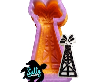 Oil Rig / Regular or Vent Clip / Silicone Freshie Mold / Freshie Mold / Mold / Silicone Mold / Molds For Freshies / Aroma Bead Molds