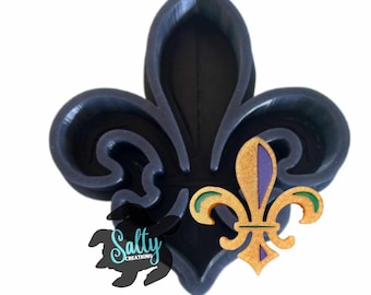 Fleur de Lis - Mardi Gras - Regular or Vent Clip Size - Freshie, Clay, Soap, Wax Silicone Mold