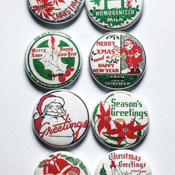 Vintage Christmas Milk Caps Flair