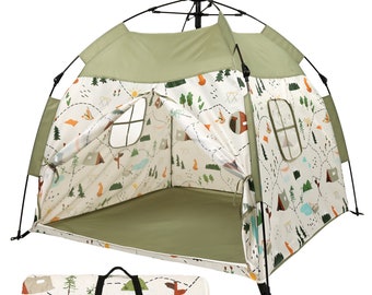 CalRose Kids Play Tent with Matching Picnic Mat- Versatile Indoor & Outdoor Playhouse for 3, 4, 5, 6-Year