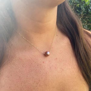 Floating Edison Pearl Necklace | Gold-filled | Sterling Silver | Pearls | Edison Pearl | Hawaiian Necklace | dainty | Minimal | Pink