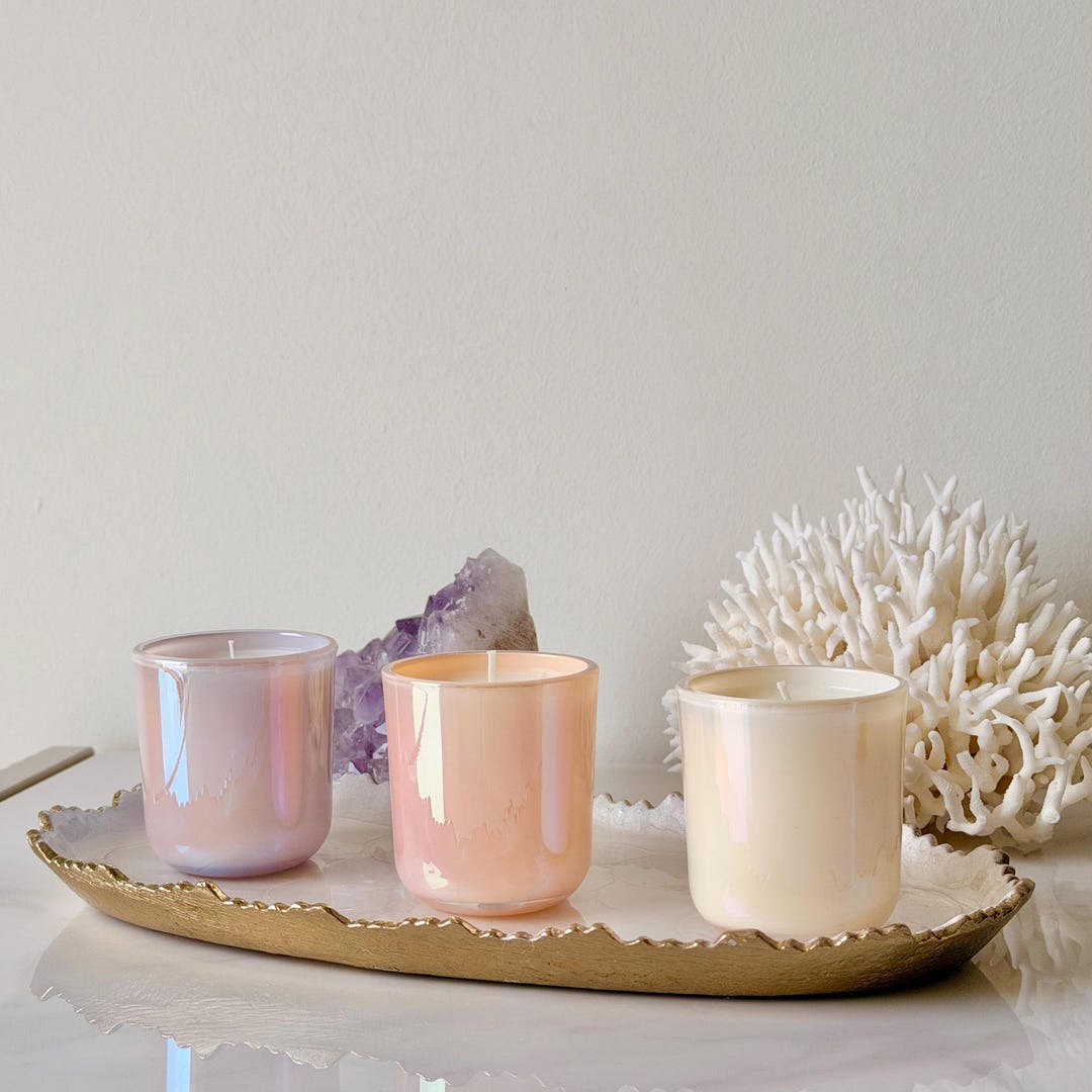 Soy Candle Trio Gift Set | 3 Mini Lavender Vanilla Lemon Hand-poured ...