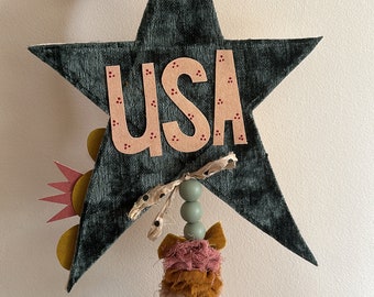 Dusty Teal USA Star Wall Decor PREORDER