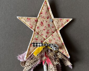 Romantic Floral Star Wand MADE TO ORDER