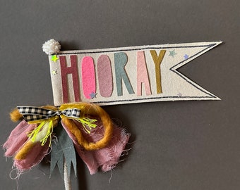 Rainbow Hooray Party Wand MADE TO ORDER