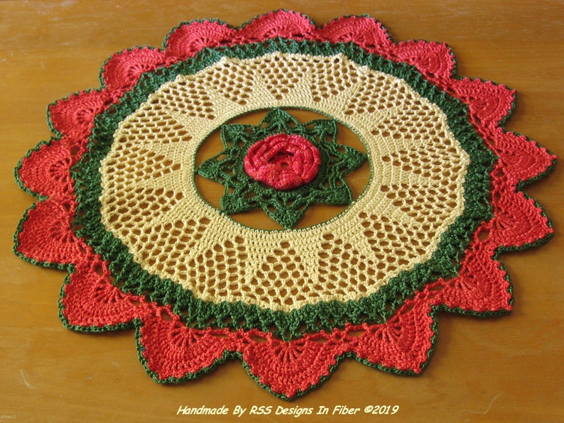 Chrysanthemum Coral Flower Crochet Doily  Fall Lace Crochet image 0