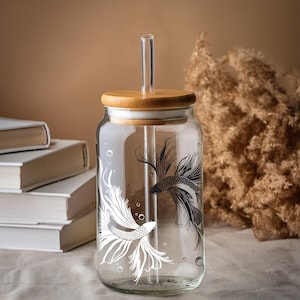 Gojo and Geto Anime Jujutsu Kaisen JJK Betta Fish Glass Cup Tumbler Waterbottle Gifts For Him Gifts For Her