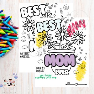 Erstaunlicher Muttertag zum Muttertag, Alles über meine Mutter Kinder Geschenk für Mutter, Danke Mutter Karte, Vorschule Färbung Aktivität zum Muttertag