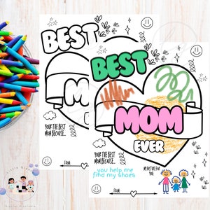 Folha para impressão incrível para o Dia das Mães, Tudo sobre minha mãe, Presente para crianças para a mãe, Cartão de agradecimento à mãe, Atividade de colorir para a pré-escola para o Dia das Mães