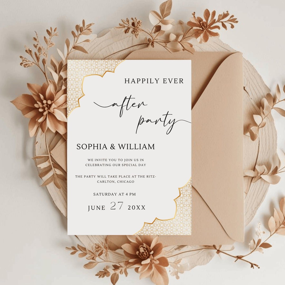Personalized Digital Reception Invitation, Simple Elopement Party ...