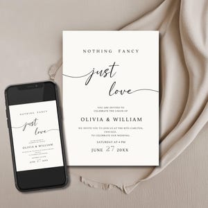 Minimalistische Hochzeitseinladung, Hochzeitseinladung, elegante Einladungskarte, moderne digitale Einladung, #027