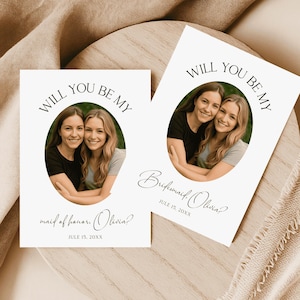 Cartão de Proposta para Madrinha de Casamento com Foto | Modelo Seja Minha Madrinha | Convite para Madrinha de Casamento | Ideia de Presente para Despedida de Solteira para Imprimir, #032