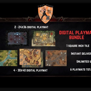 D&D Bundle: 6 High-Res Digital Playmats| VTT Ready Playmats| 6 Maps for Your VTT or Home Game