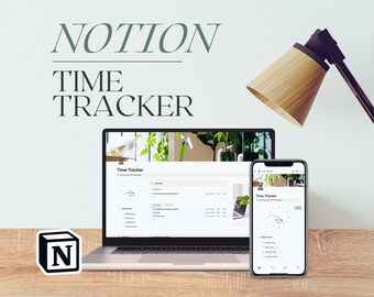 Notion Simple Time Tracker | Digital Time Entry, Easy to Use + Customize, Multiple Income Streams, Track Time Worked, Start & Stop Buttons
