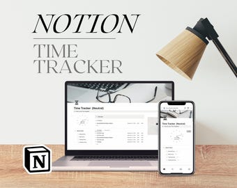 Notion Simple Time Tracker NEUTRAL | Digital Time Entry, Easy to Use + Customize, Multiple Incomes, Track Time Worked, Start & Stop Buttons