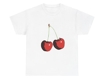 Vintage Cherry Tee Shirt Cherry Woman Tee Y2k Esthetische Cherry Love Esthetische Tshirt grafisch lieveheersbeestje Esthetische Tshirt Coquette Top schattig