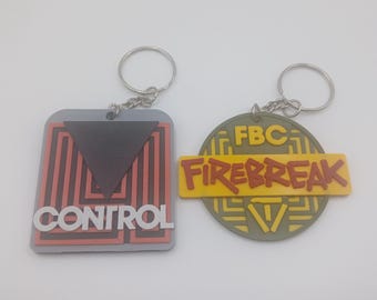 3d printed Control and Firebreak keychain