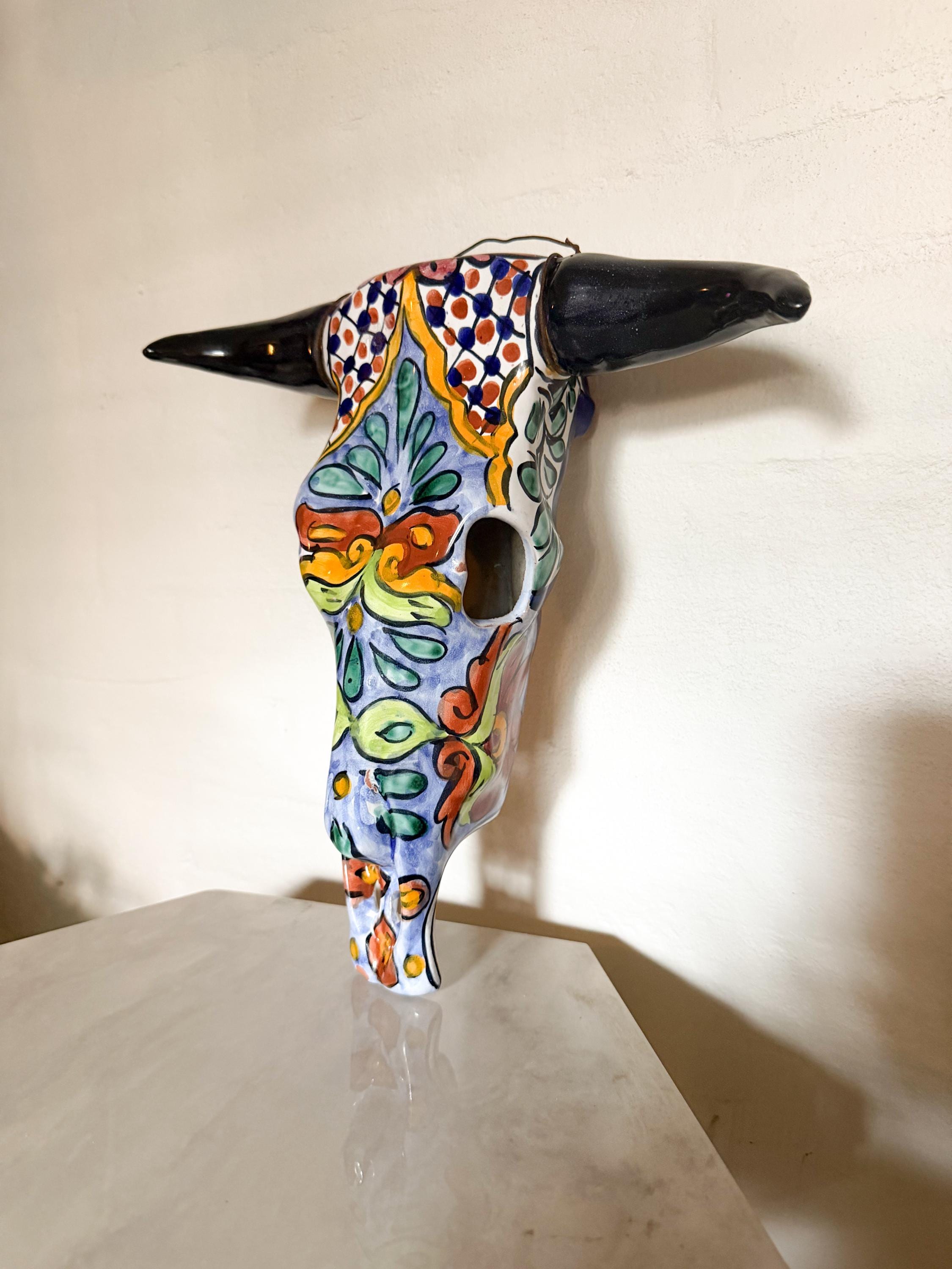 Ceramic Cow Skull - Etsy
