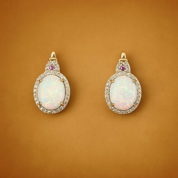 Ruby & Lab Opal Heirloom Drops in Sterling Silver… - image 1