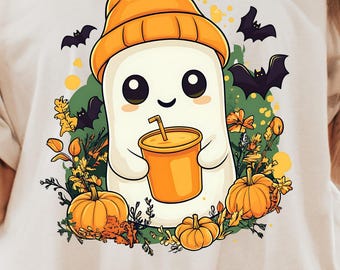 Cute Halloween Ghost Shirt, Halloween Women's Shirt, Fall Shirt, Halloween Party Shirt, Spooky Season Shirt, Autumn Shirt, Halloween Costume