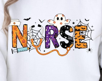 Halloween Nurse Sweatshirt, Halloween Nursing Sweatshirt, Nurse Halloween Gift, Nursing Shirt, Nurse Shirt, Nurse Fall Shirt
