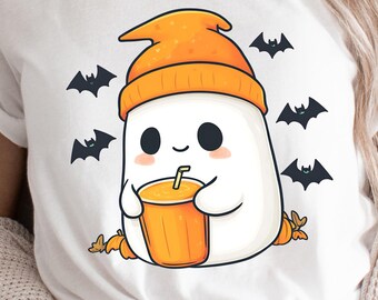 Cute Halloween Ghost Shirt, Halloween Women's Shirt, Fall Shirt, Halloween Party Shirt, Spooky Season Shirt, Autumn Shirt, Halloween Costume