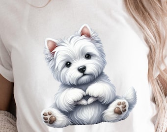 Sudadera con corazón de West Highland White Terrier, linda camiseta de perro, camiseta para mamás de perros, camiseta para amantes de los perros, regalo para amantes de los perros, Fur Mama, amante de las mascotas