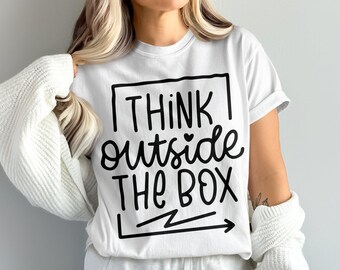 Comfort Colors® Think Outside The Box Shirt, affirmation Shirt, Self Love Shirt, Positivity Shirt, Motivation shirt, Inspire Shirt
