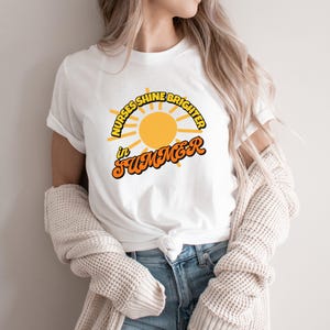 Nurse Shine Brighter T-Shirt, Cute Summer Nurse Shirt, Nurse appreciation Gift, Beach Shirt For Nurses, Gift for Nurses, Caregiver Gift Idea