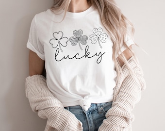 Retro Shamrock Sweatshirt, Womens Shenanigans Sweatshirt, Cute St Patricks Day Sweatshirt, Lucky Sweatshirt, Irish Shirt, Four Leaf Clover