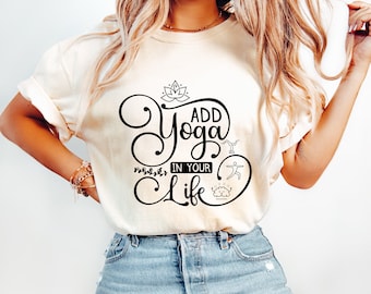 Camiseta de yoga y meditación Comfort Colors®, camiseta de yoga con afirmación espiritual y relajación, regalo de cuidado personal, regalos de yoga para mujeres, buenas vibraciones