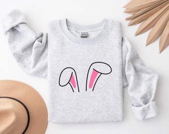 Cute Bunny Ears T-Shirt, Easter T-Shirt, Easter Bunny Shirt, Womens Christian Sweatshirt, Christian Easter Shirt, Easter Party Gift
