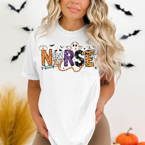 Comfort Colors® Halloween Nurse shirt, Halloween Nursing Shirt, Nurse Halloween, Nursing Tee, Halloween Shirt, Nurse Shirt, Nurse Fall Shirt