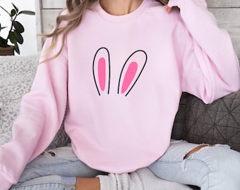 Cute Bunny Ears T-Shirt, Easter T-Shirt, Easter Bunny Shirt, Womens Christian Sweatshirt, Christian Easter Shirt, Easter Party Gift