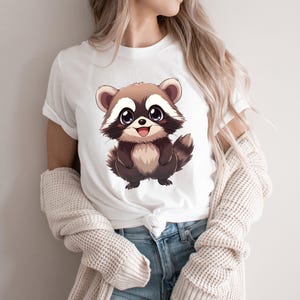 Cute Raccoon T-shirt, Raccoon Lover Gift, Raccoon Lover Shirt, Raccoon Shirt For Women, Raccoon Gifts, Animal Lover Shirt, Cute Raccoon Tee