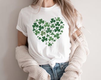 Retro Love Shamrock Sweatshirt, Cute St Patricks Day Sweatshirt, Lucky Sweatshirt, Irish Shirt, Four Leaf Clover