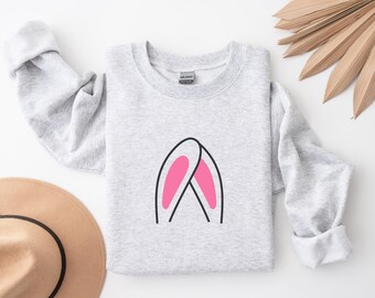 Cute Bunny Ears T-Shirt, Easter T-Shirt, Easter Bunny Shirt, Womens Christian Sweatshirt, Christian Easter Shirt, Easter Party Gift