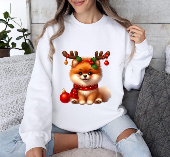 Moletom fofo de cachorro de Natal, presente para amantes de