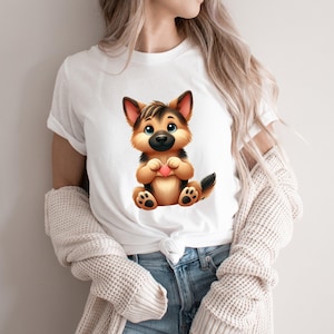 Cute German Shepherd Heart Sweatshirt, Cute Dog T-Shirt, Dog Mom Tee, Dog Mama Shirt, Dog Lovers Gift, Fur Mama, Dog Mom Gift, Pet Lover