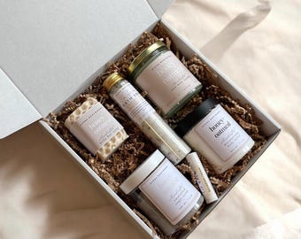Honey Scented Bath & Body Spa Gift Box for Her Self Care Package Relaxation Gift for Women Birthday Pamper Set Mothers Day Gift Ideas