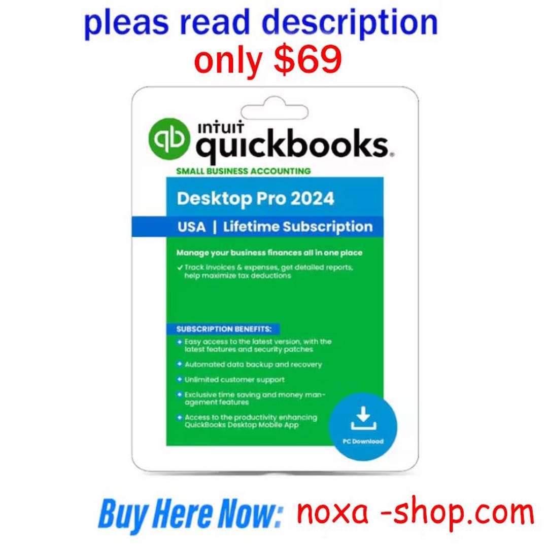 Quickbooks Desktop Pro 2024 for Windows Lifetime License, Not a