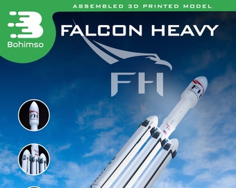 FALCON HEAVY | Plastic model | Rocket | SpaceX | NASA | Scale 1:144 | Spacecraft | 3D Print