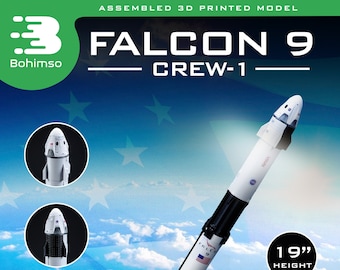 Falcon 9 Crew-1 | dragon resilience | plastic model | rocket | spacex | nasa | scale 1:144 | spacecraft | 3d printing